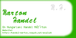 marton handel business card